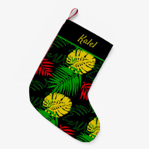 Jamaican Rasta Flagga Färg Tropical Handflatan Liten Julstrumpa