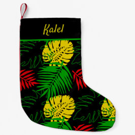 Jamaican Rasta Flagga Färg Tropical Handflatan Liten Julstrumpa