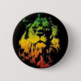 Jamaican Rasta Flagga Färgad Lejon Knapp