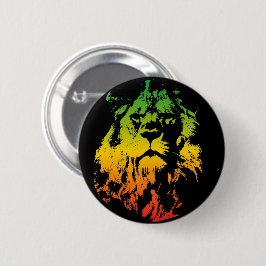 Jamaican Rasta Flagga Färgad Lejon Knapp