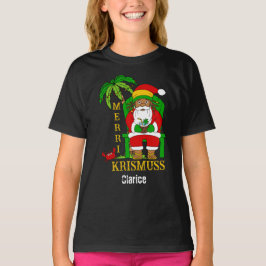 Jamaican Rasta Jultomten jul Helgdag T Shirt