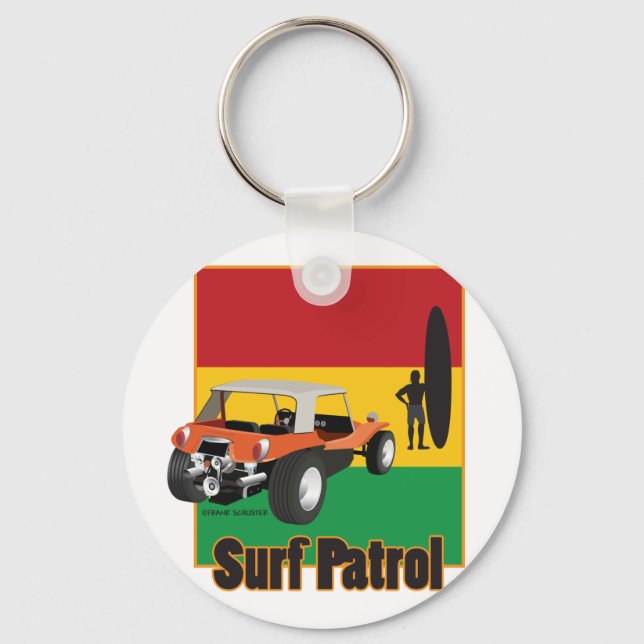 Jamaican Rasta Surfpatrol Buggy Nyckelring (Framsida)