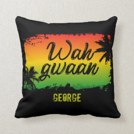 Jamaican Rasta Wah Gwaan Hej Black Kudde