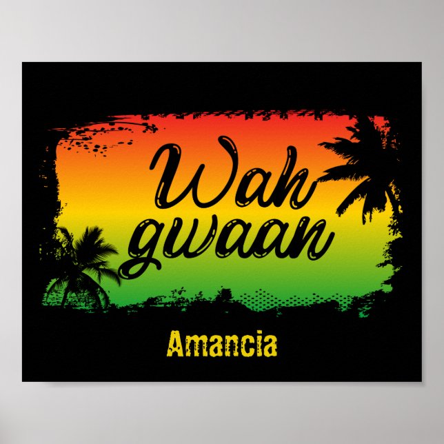 Jamaican Rasta Wah Gwaan Patwah Phrase Poster (Framsidan)