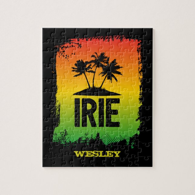 Jamaican Rastafarian IRIE Rasta Flagga Färg Pussel (Vertikal)