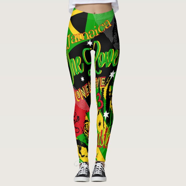 Jamaican Reggae Rasta Leggings (Framsida)