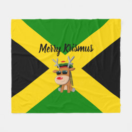 Jamaican Reindeer jul Blanket Fleecefilt