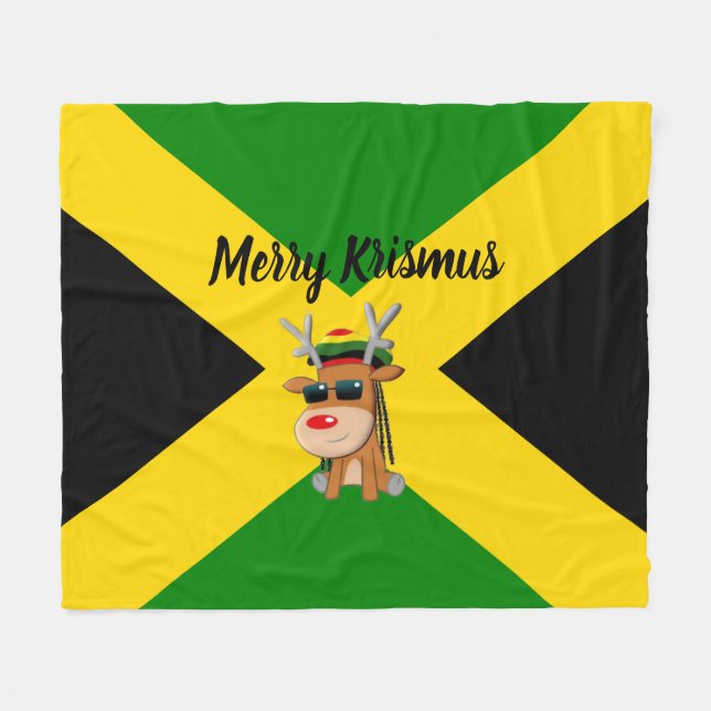 Jamaican Reindeer jul Blanket Fleecefilt (Framsidan (Horisontell))