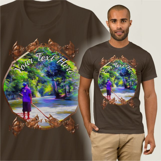 Jamaican River Fishing Raft Ride J001 T Shirt (Skapare uppladdad)