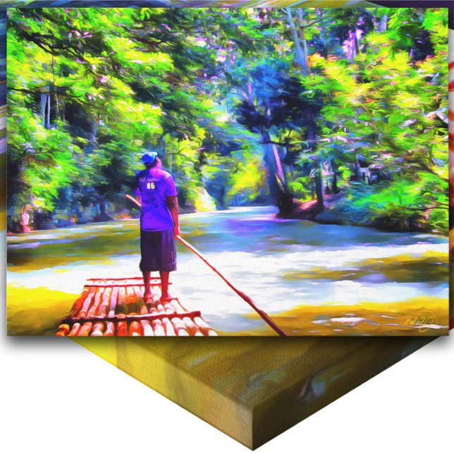 Jamaican River Raft Ride J001 Art Canvastryck (Skapare uppladdad)