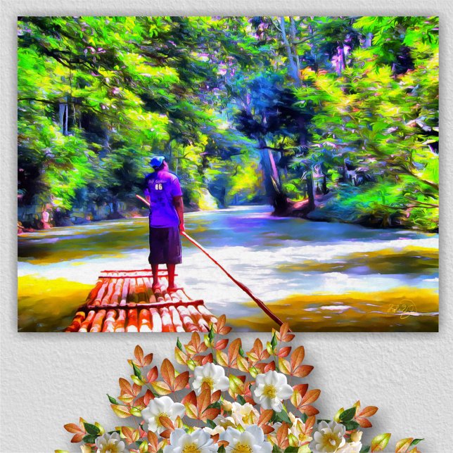 Jamaican River Raft Ride J001 Art Print Poster (Skapare uppladdad)