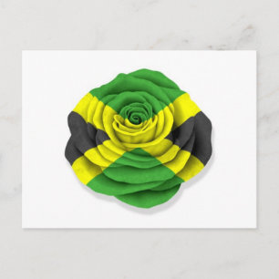 Jamaican Ro Flagga on White Vykort