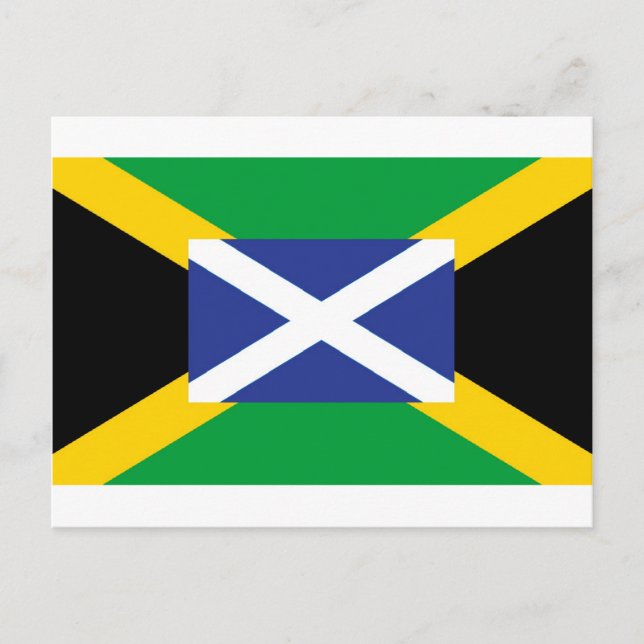 Jamaican Scottish Flagga - Jamaica - Skottland Vykort (Framsida)