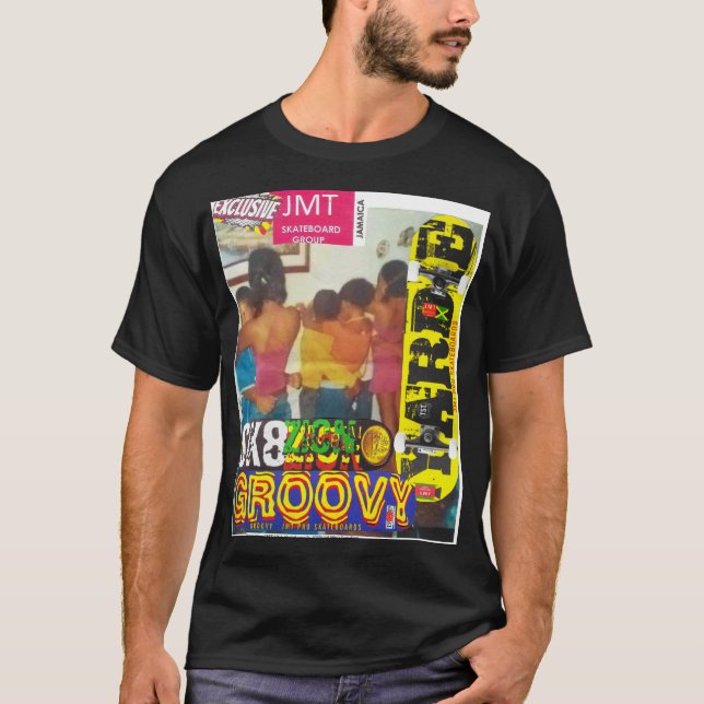 JAMAICAN SLOW DANCE /KÄRLEK Basic Mörk T-Shirt (Framsida)