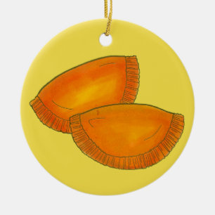 Jamaican Spicy Beef Patty Patties Jamaica Pastry Julgransprydnad Keramik