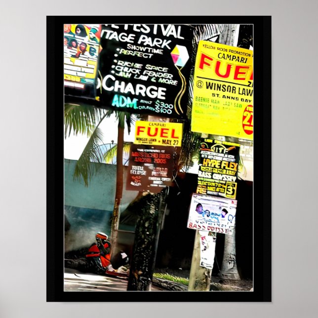 Jamaican Street Scene Poster (Framsidan)
