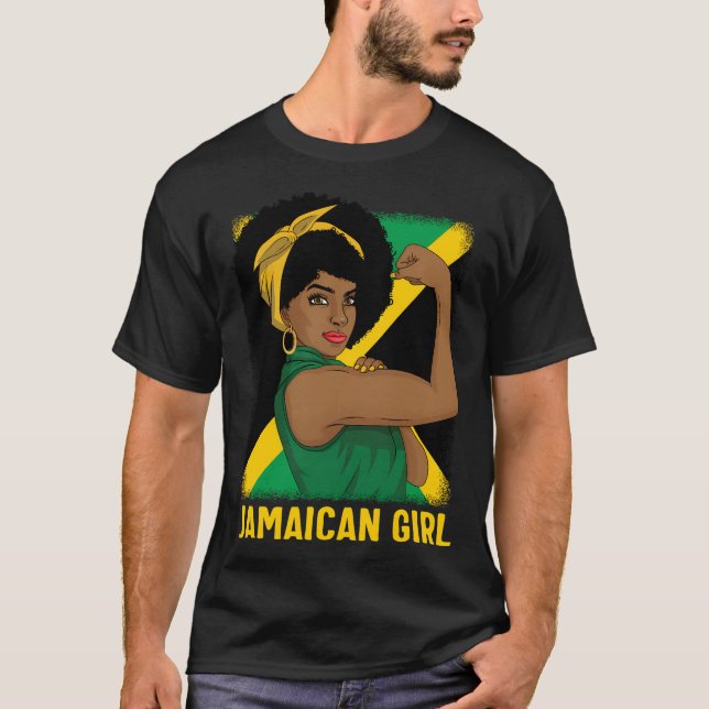 Jamaican Strong Jamaica Flagga T Shirt (Framsida)