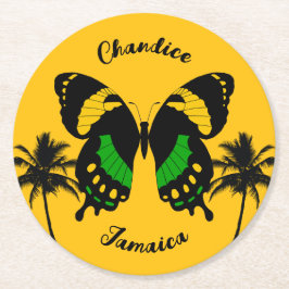 Jamaican Swallowtail Butterfly Tropical Underlägg Papper Rund