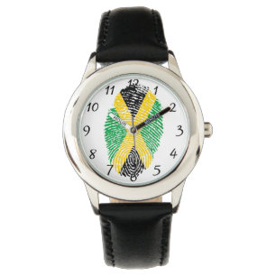 Jamaican touch fingeravtryck flagga armbandsur