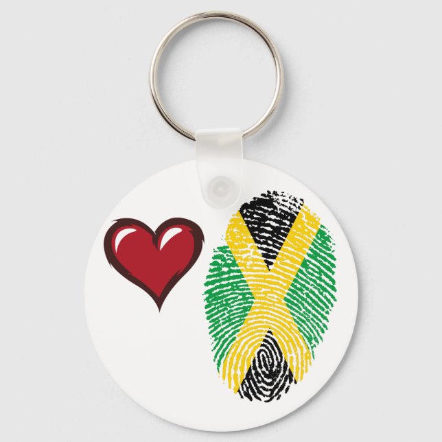 Jamaican touch fingeravtryck flagga nyckelring (Framsida)