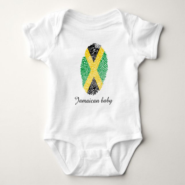 Jamaican touch fingeravtryck flagga tröja (Framsida)