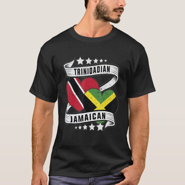 Jamaican Trinidad halv Trinidad och hälften Jamaic T Shirt (Framsida)