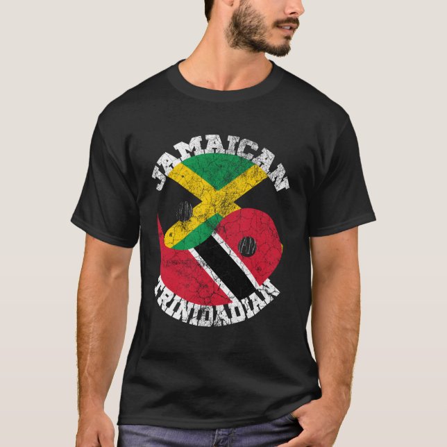Jamaican Trinidadian Flagga Trinidad och Jamaica F T Shirt (Framsida)