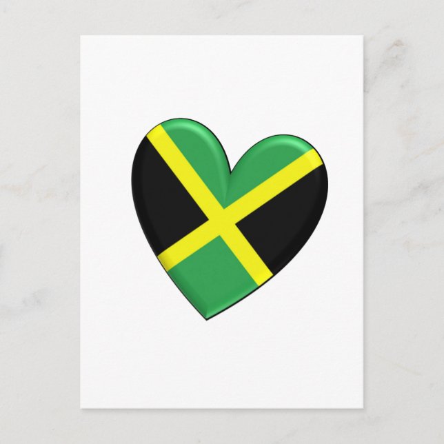 Jamaicans hjärta flagga vykort (Framsida)