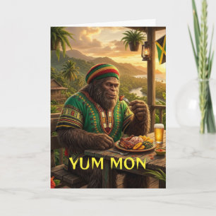 jamaicansasquatch Yum mon Falt Greetingskort Kort