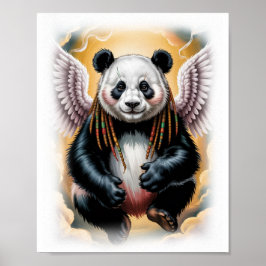 Jamaicansk ängel Panda Design på en Poster