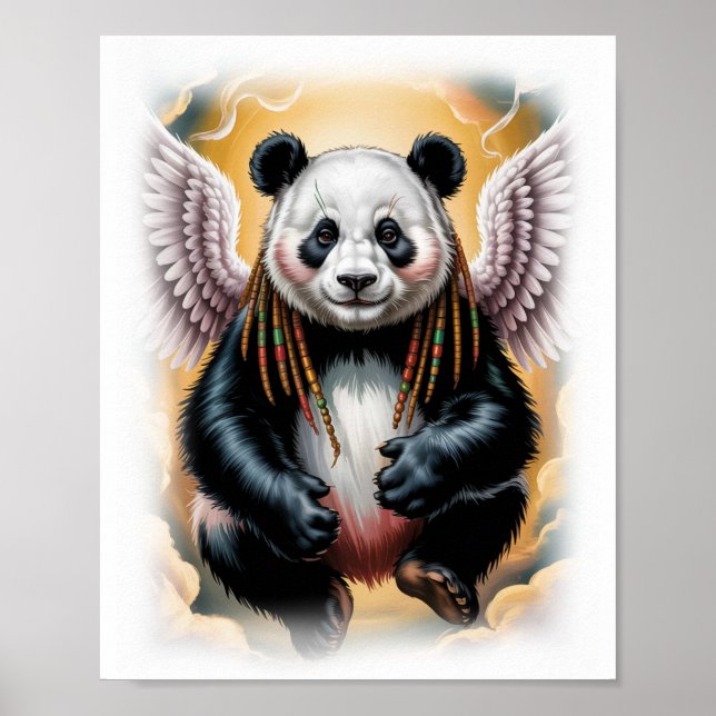 Jamaicansk ängel Panda Design på en Poster (Framsidan)