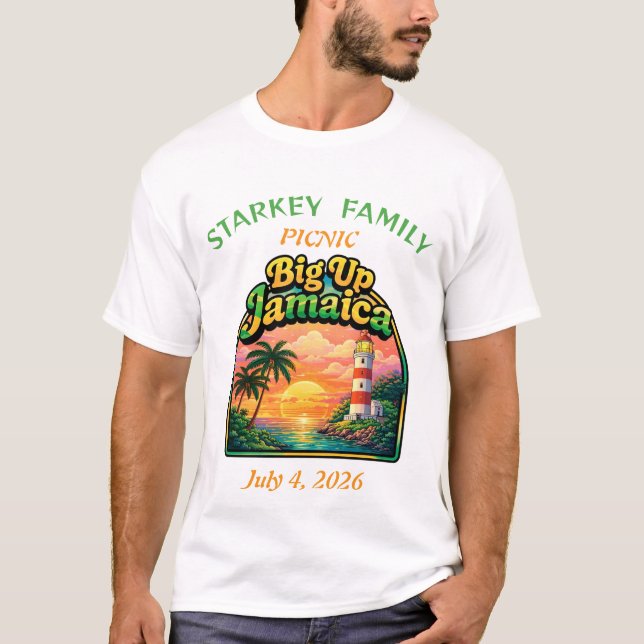 Jamaicansk familj samlas t shirt (Framsida)