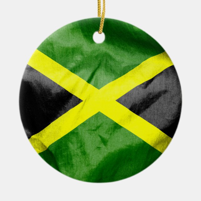 Jamaicansk Flagga Ceramisk jul Ornament (Framsidan)