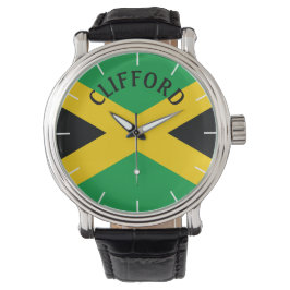 Jamaicansk flagga Personligt namn Armbandsur