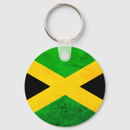Jamaicansk flagga väderbiten effekt One Love Nyckelring