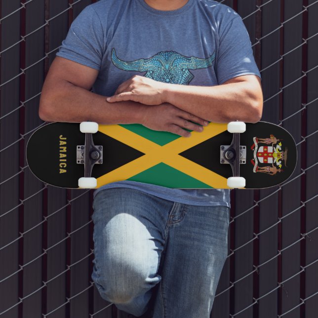 Jamaicansk flagga/Vapen Mini Skateboard Bräda 18,5 Cm (Utomhus 3)