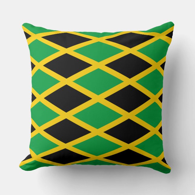 Jamaicansk flaggmönstrad kudde (Framsida)