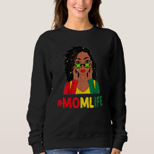 Jamaicansk flicka rufsigt hår mammas liv cool flag t shirt
