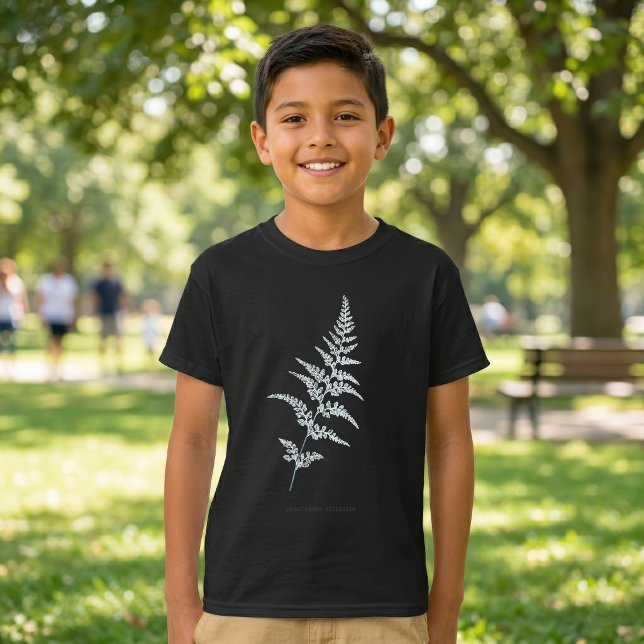 Jamaicansk guldbaksida, Gymnogramma Sulphurea T Shirt (Jamaican Goldback Fern, Gymnogramma Sulphurea. Boy Basic Black T-Shirt)