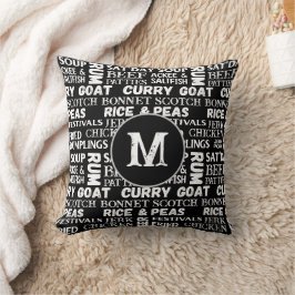 Jamaicansk kök karibisk kock svart monogram kudde