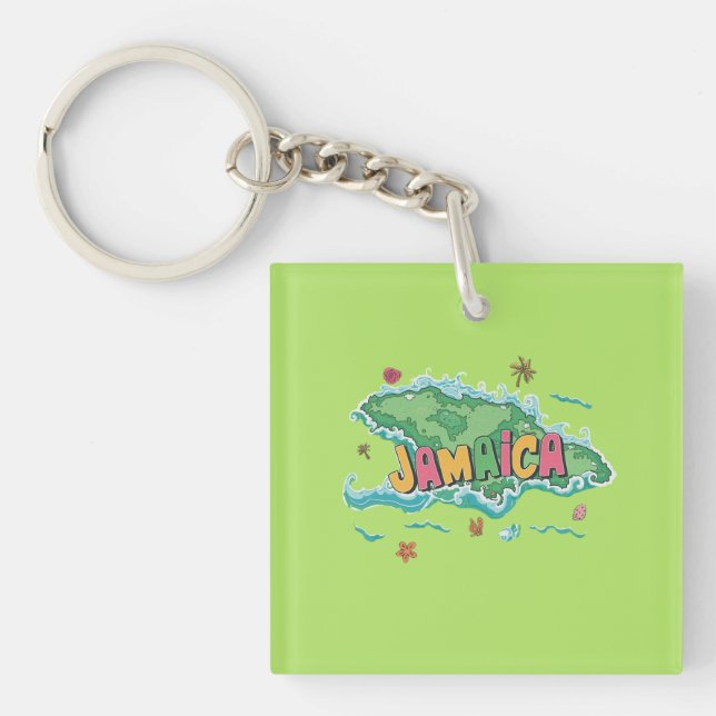 Jamaicansk ö vattenfärgskarta (Framsidan)