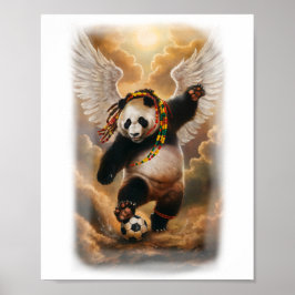 Jamaicansk Panda som spelar fotboll på en Poster