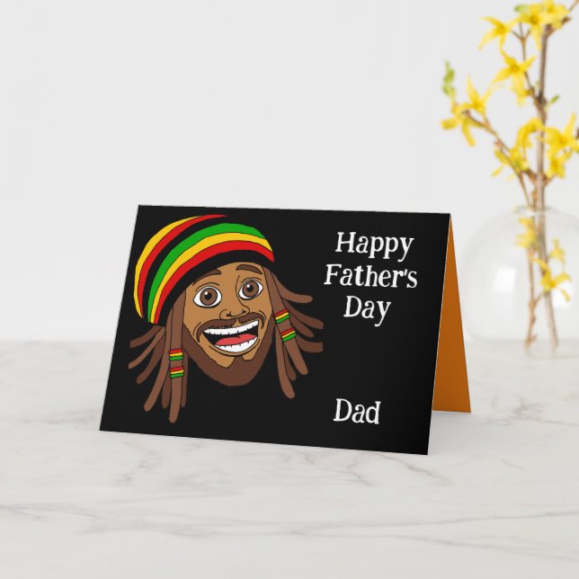 Jamaicansk Rasta Glad fadersdag Kort (Gul blomma)