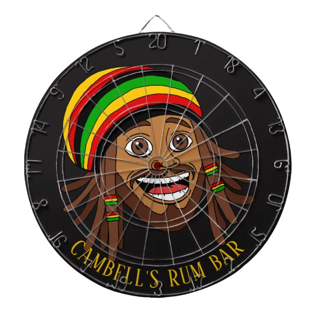 Jamaicansk Rasta-man Karibisk sportbar Darttavla (Framsidan)