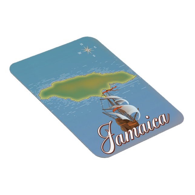 Jamaicansk resa ö-karta magnet (Högersidan)