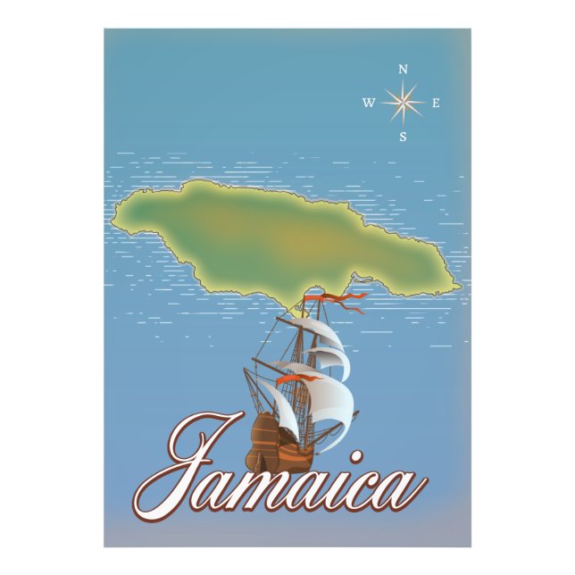 Jamaicansk reseö karta fototryck (Framsidan)