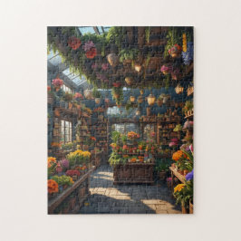 jamaicanska blomsterbutik inuti färgrik pussel