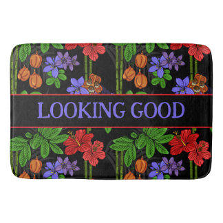 Jamaicanska djungelns tropiska blommor och frukt S Badrumsmatta