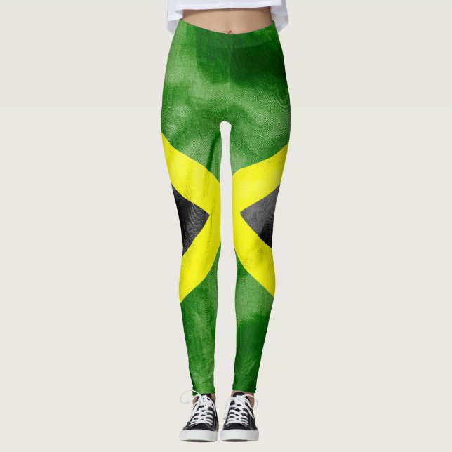 Jamaicanska Flagga Leggings (Framsida)