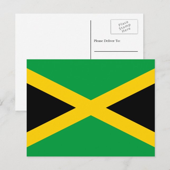Jamaicanska flaggan, Jamaicas flagga Vykort (Fram/baksida)